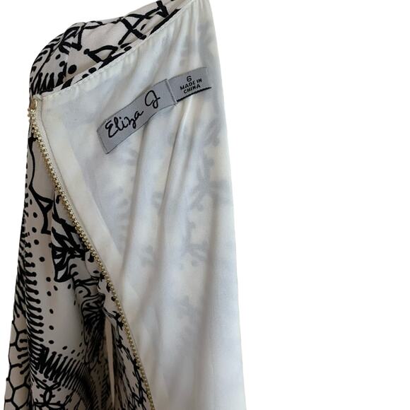 Eliza J Black Cream Pink Shift Dress Size 6 - Picture 5 of 8